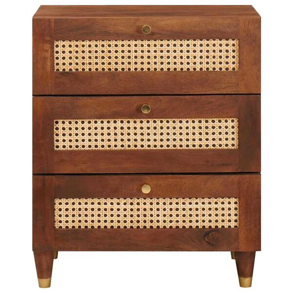 vidaXL Nattbord med skuff 50 x 33 x 62 cm Massiv mango tre