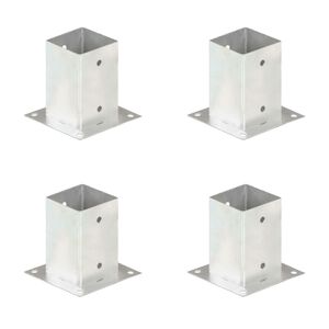vidaXL Stolpeankere 4 stk galvanisert metall 91 mm