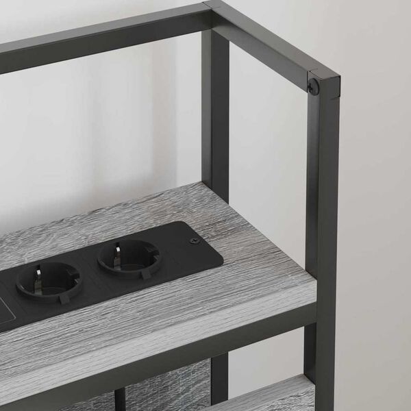 vidaXL Lagringshodegavl med hylle Gr&aring; sonoma 98 cm Konstruert tre