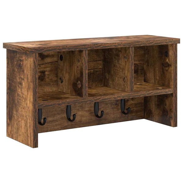 vidaXL Vegghengt kleshenger R&oslash;kt eik 50 x 16 x 26 cm Konstruert tre