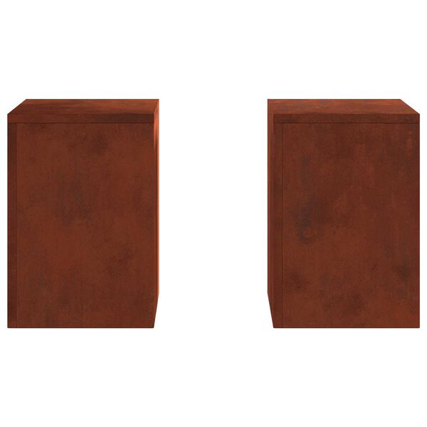 vidaXL Planteholder 2 pcs Rusten 24 x 24 x 35 cm Cortenst&aring;l