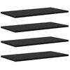vidaXL Bokhyllebrett 4 pcs Svart 60 x 30 x 1,5 cm Konstruert tre