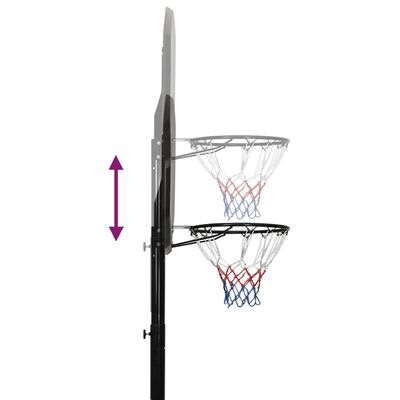 vidaXL Basketballstativ svart 258-363 cm polyetylen