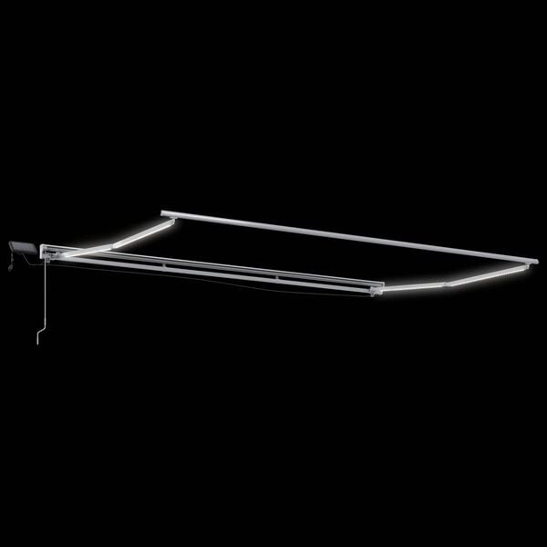 vidaXL Manuell markiseramme med LEDs Hvit 4 x 2 m