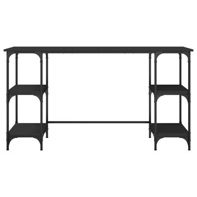 vidaXL Skrivebord svart 140x50x75 cm metall og konstruert tre