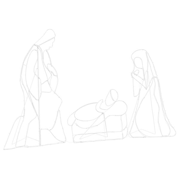 vidaXL Belyst Krybbesett med 550 LED Flerfarget 112 x 72 cm PVC