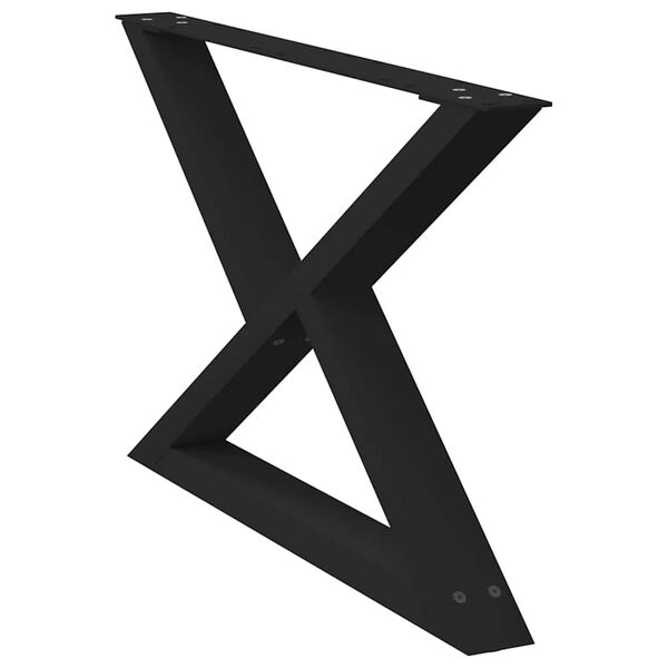 vidaXL Salongbordben 2 stk svart 70 x (42-43,3) cm st&aring;l