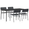 vidaXL Spisestuesett 5 stk. Antrasitt 165 x 80 x 72 cm St&aring;l