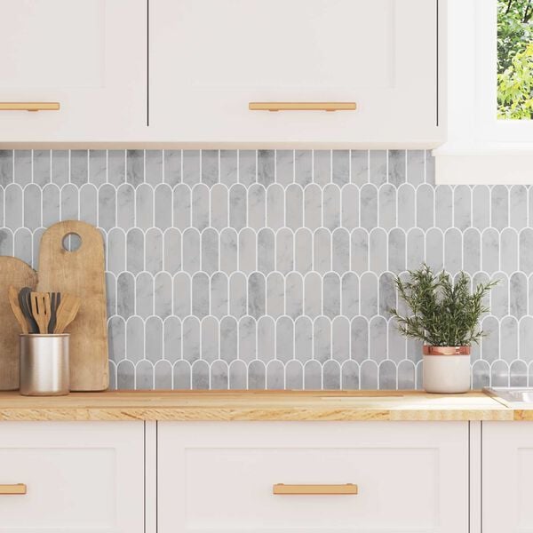 vidaXL Dekorative klistremerker 10 pcs Gr&aring; marmor 30 x 30 x 0,8 cm