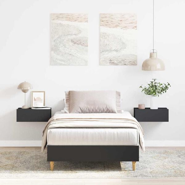 vidaXL Sengeramme uten madrass svart 90x200 cm konstruert tre