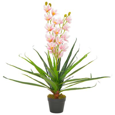 vidaXL Kunstig plante orkidè med potte rosa 90 cm