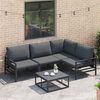 vidaXL Hagesofa Set med pute 4 pcs Antrasitt Stål