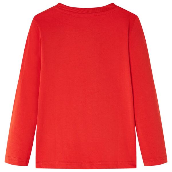 T-skjorte for barn med lange ermer rød 104