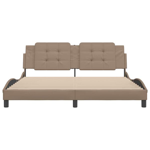 vidaXL Sengeramme uten madrass Zadar cappuccino 180x200 cm kunstl&aelig;r