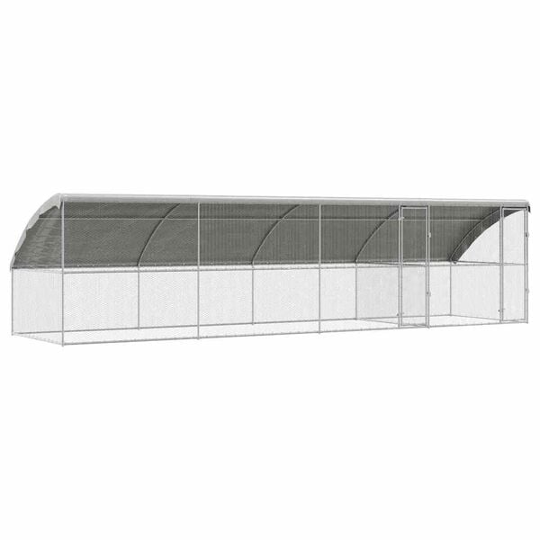 vidaXL H&oslash;nsebur 4 pcs s&oslash;lv 800 x 200 x 198,5 cm Galvanisert St&aring;l