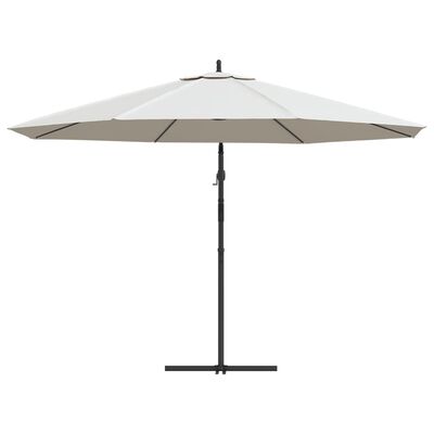 vidaXL paraply 3,5m sandhvit fritthengende