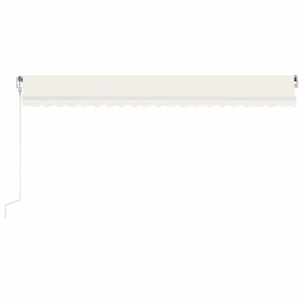 vidaXL Automatisk markise med vindsensor og LED 500x350 cm kremhvit