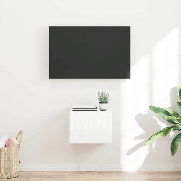 vidaXL TV Veggskap Glanset Hvit 60 x 31 x 29.5 cm Konstruert tre