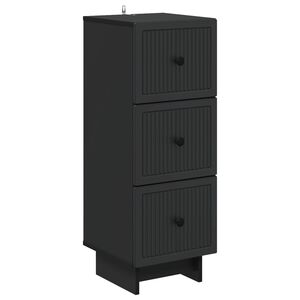 vidaXL Skuffeskap Svart 33 x 34,5 x 90 cm Konstruert tre