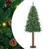 vidaXL Slim juletre gr&oslash;nn 180 cm PVC og Massivt Furu tre