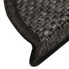 vidaXL Selvklebende trappematter sisal 30 stk 56x17x3 cm antrasitt