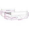 vidaXL Sengeramme med 4 skuffer hvit heltre furu 140x200 cm