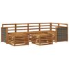 vidaXL Seksjonssofa Sett 6 pcs Naturlig Solid akasietre