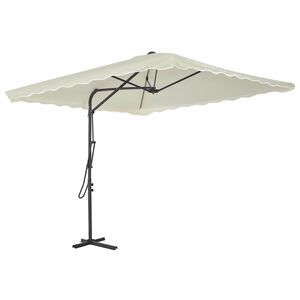 vidaXL Parasoll med st&aring;lstang 250x250 cm sand
