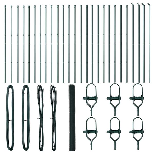 vidaXL Gjerdepåle grønn 50 x 1,6 m (25 mm mesh) Stål og PVC