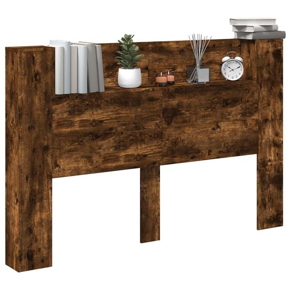 vidaXL Hodegavlskap med LED med hylle R&oslash;kt Eik 160 x 16,5 x 103,5 cm