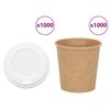 vidaXL Papir kaffekopper med lokk 1000 stk 4oz 100 ml