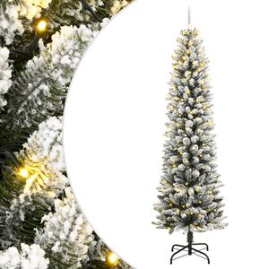 vidaXL Kunstig juletre med 150 LED og flokket sn&oslash; 120 cm