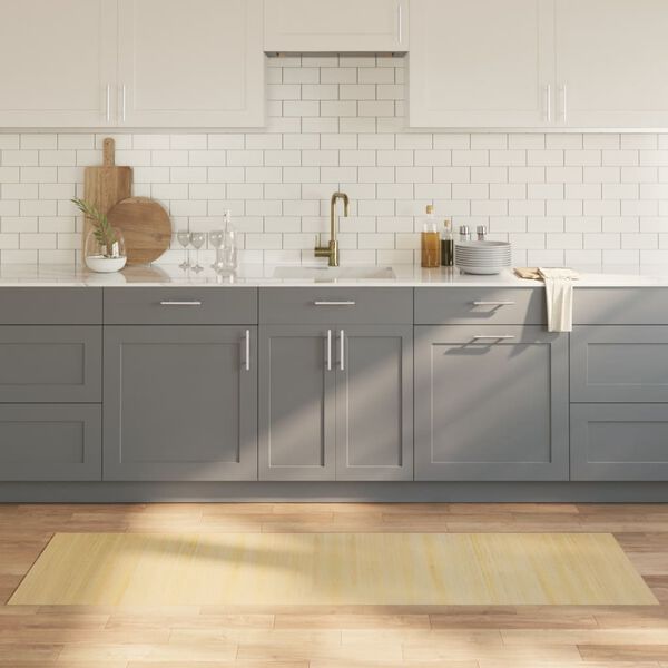 vidaXL Teppe rektangul&aelig;r lys naturell 60x200 cm bambus