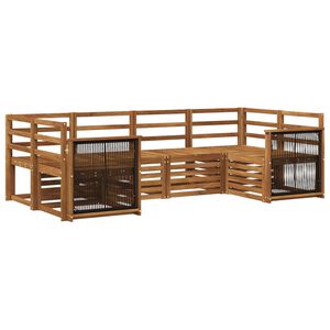 vidaXL Seksjonssofa Sett 5 pcs Naturlig Solid akasietre