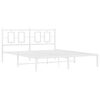 vidaXL Sengeramme i metall med sengegavl hvit 150x200 cm