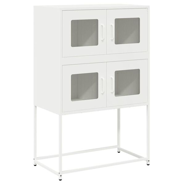 vidaXL Highboard Hvit 68x39x107 cm Stål