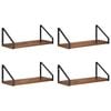 vidaXL Vegghyller 4 stk. Gammelt tre 40 x 16 x 15,5 cm