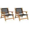 vidaXL Hagem&oslash;bler 2 pcs Svart 67 x 78 x 73 cm Solid akasietre
