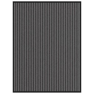 vidaXL D&oslash;rmatte Stripe Svart og Gr&aring; 90x120 cm