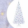 vidaXL Kunstig juletre med 300 LED med stativ Hvit 240 cm PVC og st&aring;l