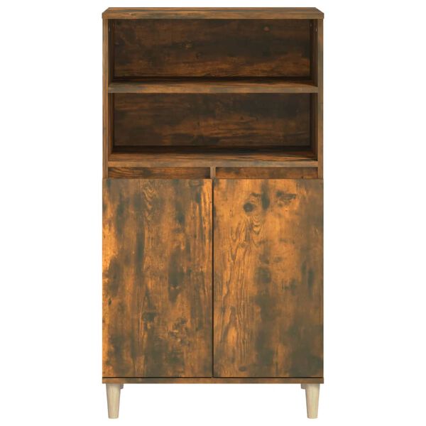 vidaXL Highboard røkt eik 60x36x110 cm konstruert tre