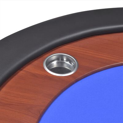 vidaXL 10-spiller pokerbord med dealer-område og chip-skuff blå