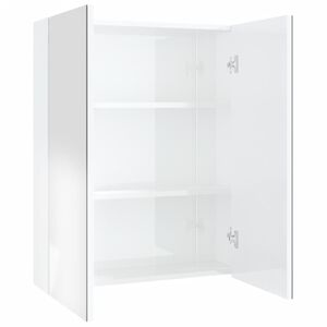 vidaXL Speilskap til bad 60x15x75 cm MDF skinnende hvit