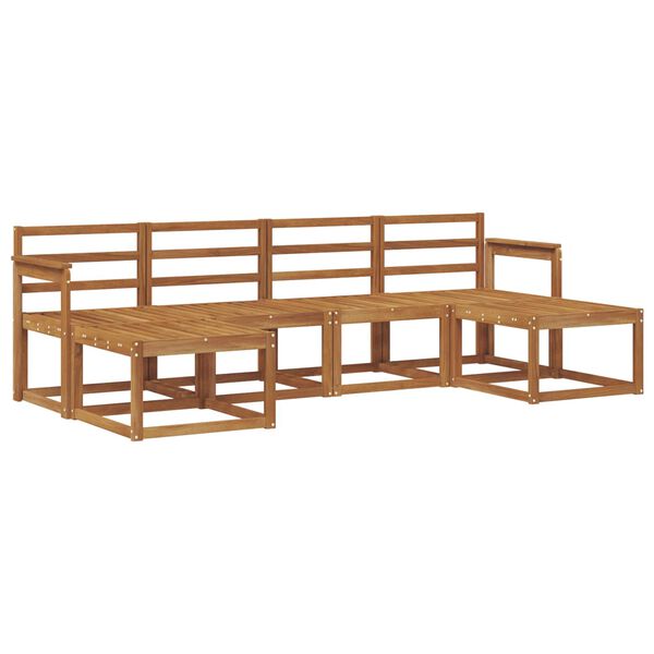 vidaXL Utend&oslash;rs sofa-sett 6 pcs Naturlig Solid akasietre