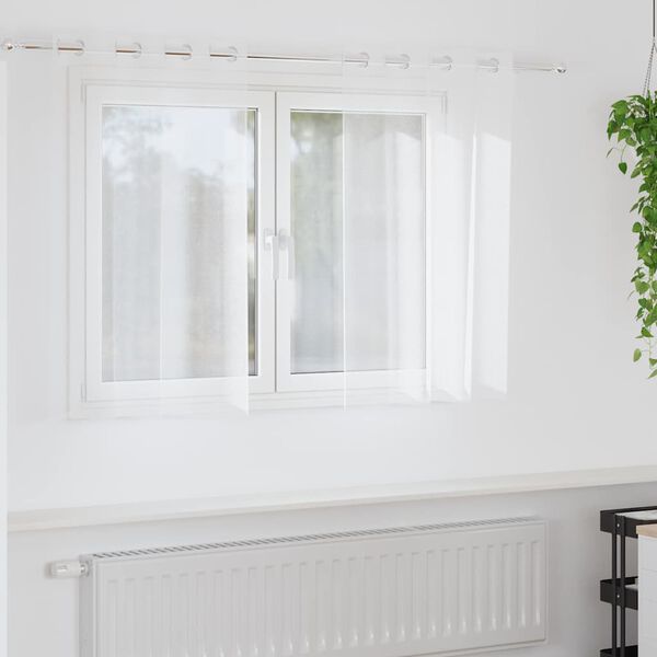 vidaXL Voile Gardin med gardiner 2 pcs Hvit 140 x 140 cm Polyester