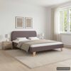 vidaXL Sengeramme uten Madrass Taupe Stoff 135x190 cm