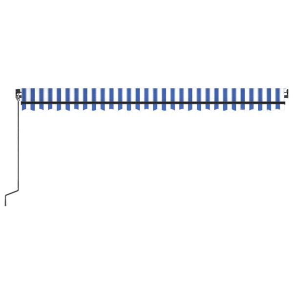 vidaXL Manuell uttrekkbar markise 500x350 cm bl&aring; og hvit
