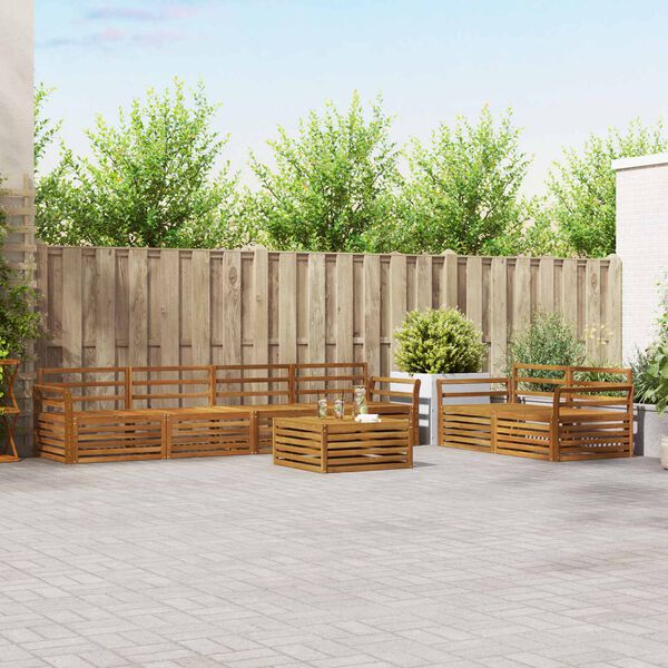 vidaXL Utend&oslash;rs sofa-sett 7 pcs Naturlig Solid akasietre