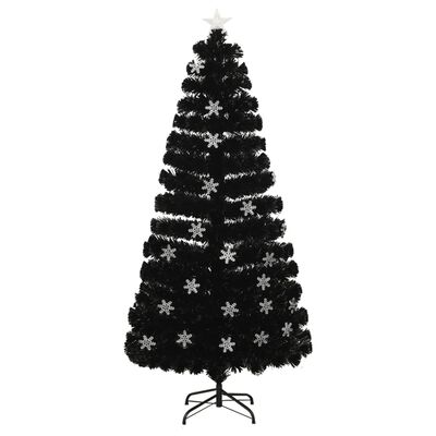 vidaXL Juletre med LED snøfnugg svart 150 cm fiberoptikk