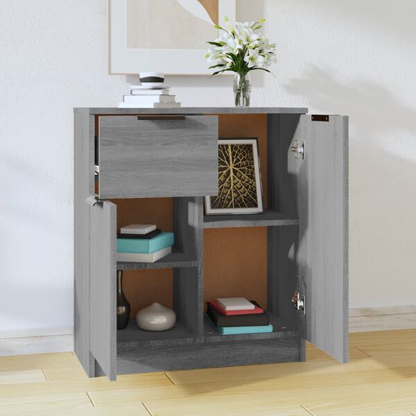 vidaXL Skjenk gr&aring; sonoma 60x30x70 cm konstruert tre